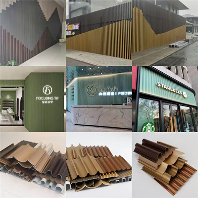 中騰促銷火鍋店墻面裝飾中國(guó)紅波浪鋁板 門頭招牌裝飾凹凸形長(zhǎng)城板