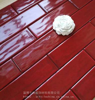 千納瓷磚 紅色窯變手工磚 紅色瓷磚 個(gè)性酒店餐廳背景墻瓷磚 工廠批發(fā)