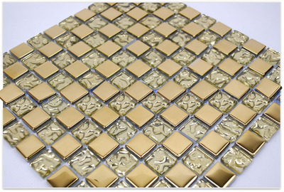 【地鐵中標企業 專業供應高質量馬賽克 電鍍 金黃色澤 一方起批】價格,廠家,圖片,釉面內墻磚,佛山市瑪邦裝飾材料-